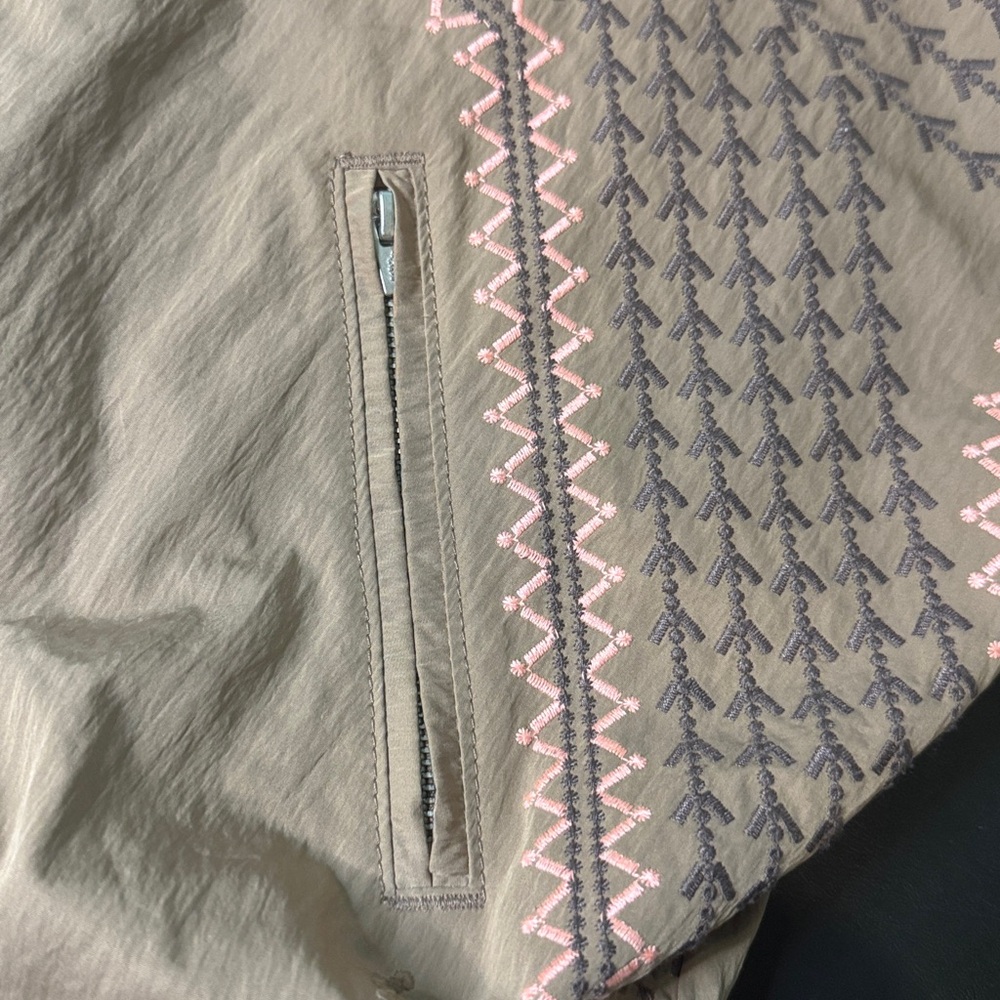 FP Movement by Free People Rust Brown Bomber Jacket with Pink Contrast Stitching - Picture 6 of 11